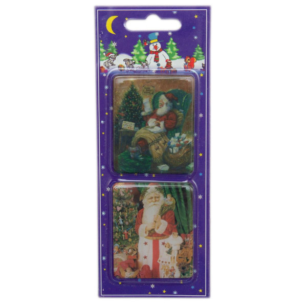Набір новорічних магнітів Санта (Дід Мороз), 2 шт, 5,5x4,5 см (440320-2)