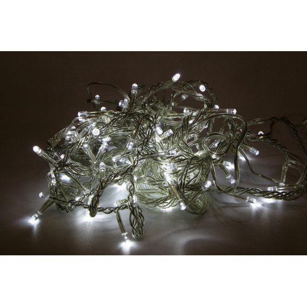 Світлодіодна гірлянда, 6 м, 120 л, 8 режимів, холодний білий, IP44 (350070)
