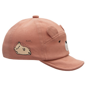 Кепка дитяча ведмедик, рожева, 43 см, 1-3 років, бавовна (517397)