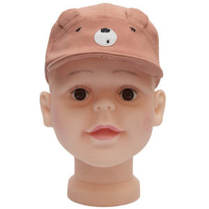 Кепка дитяча ведмедик, рожева, 43 см, 1-3 років, бавовна (517397)