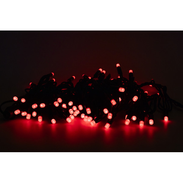 Світлодіодна гірлянда, 10 м, 100 л, червоний,  IP44 (040643)