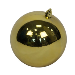 Ялинкова іграшка - куля, D10 см, золотиста, пластик (890261)