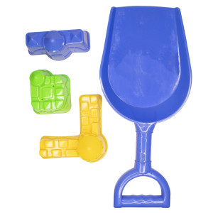 Пісочний набір - пасочки та лопатка, 4 шт, сітка, синій, пластик (DBS11026-3)