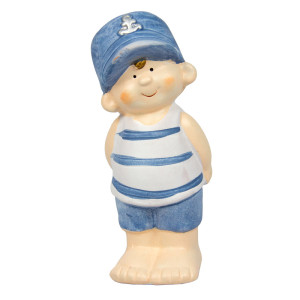 Садова декорація - хлопчик, 11,6x4,4x4,2 см, блакитний, кераміка (820221-2) для декору та інтер'єру (820221-2)