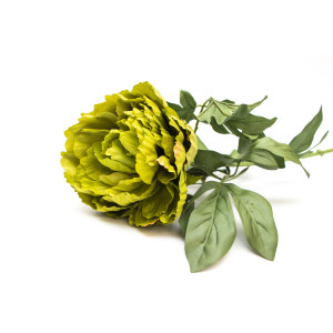 Штучна квітка Півонія, 83 см, зелений, пластик (130337)