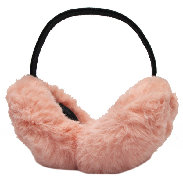 Хутряні навушники дитячі, теплі з еко хутра, 20x14,5x17 см, персиковий (240011)