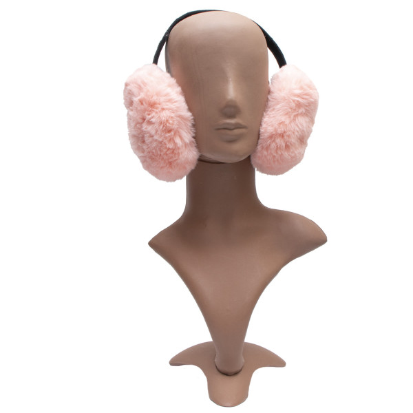 Хутряні навушники дитячі, теплі з еко хутра, 20x14,5x17 см, персиковий (240011)