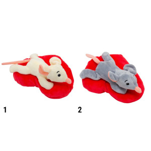 М'яка іграшка - щур із сердечком, 19 см, сірий, штучне хутро (M1819719-2)