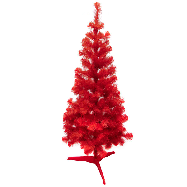 Ялинка штучна - Вікторія, 180 см, з 2 частин, пластикова ніжка, сосна, червоний, ПВХ (МВ-180/2)
