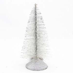 Настільна ялинка, 15 см, сріблястий, метал (000692-1)