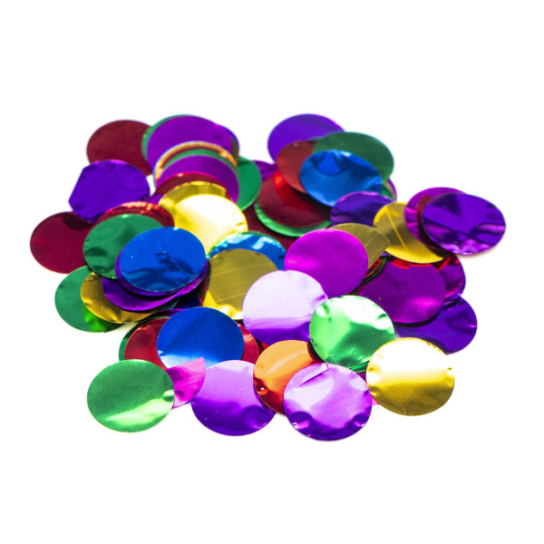 Хлопавка пружинна, 11 см, різнокольорові кружечки з фольги (400140)