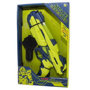 Іграшка дитяча - космічний бластер, 28,5 см, світло, звук, жовтий, пластик (242606)