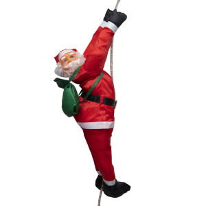 Новорічна світлодіодна декорація - Санта (Дід Мороз) на мотузці, 60 см, L 1 м, червоний, дюралайт, IP44 (051441)
