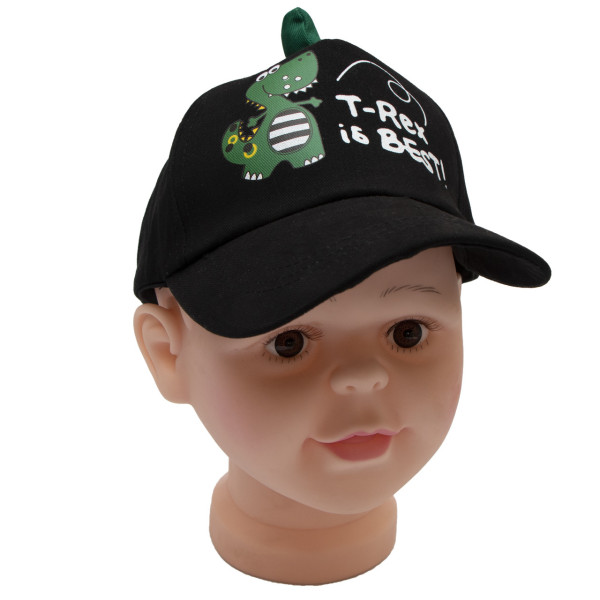 Кепка дитяча T-Rex is Best, чорний, 51 см, 5-10 років, бавовна (517472)