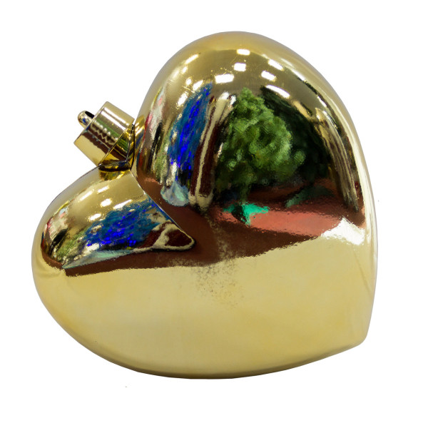 Велика ялинкова іграшка - серце, 30 см, пластик, золотистий (890421)