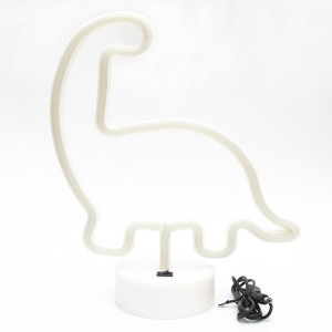 Неоновий світильник Динозавр нічник, 24,7x10x28 см, зелений колір, 3 AA та USB-шнур (141400)