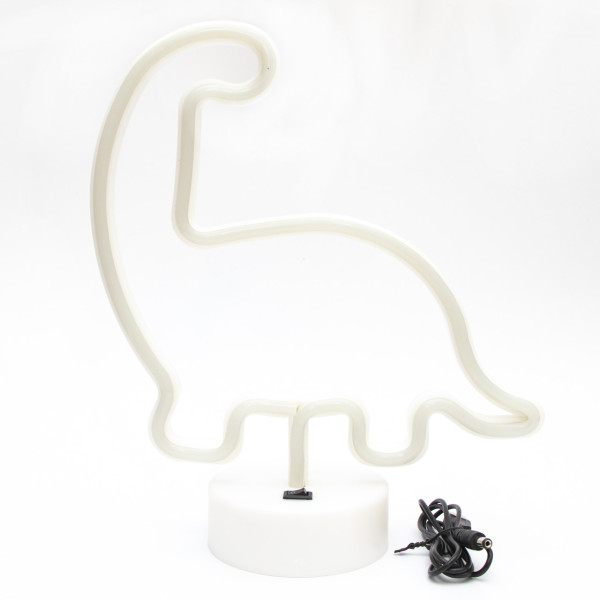 Неоновий світильник Динозавр нічник, 24,7x10x28 см, зелений колір, 3 AA та USB-шнур (141400)