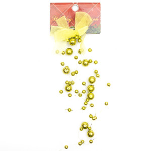 Новорічна прикраса - підвіска гроно, 20 см, жовтий, пластик (001279-5)