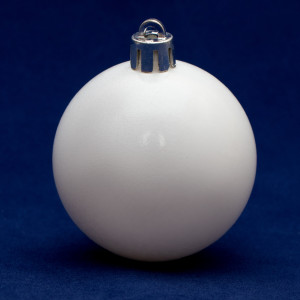 Набір ялинкових іграшок - кулі, 6 шт, D6 см, білий, 2 глянець, 4 гліттер, пластик (251734-4)