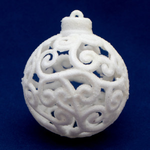 Набір ялинкових іграшок - кулі, 6 шт, D6 см, білий, 2 глянець, 4 гліттер, пластик (251734-4)