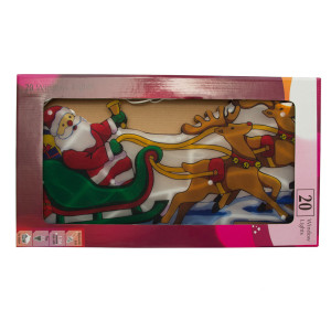 Світлодіодна декорація - Санта (Дід Мороз) на санях з оленями, 44,5x245 см, 20л, IP20 (640065)