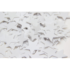 Конфетті, зірочки, 15 г, білий, PET (200558)