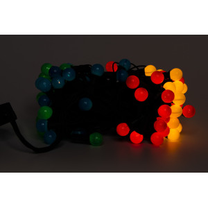 Гірлянда-нитка з лампочками розжарювання - перли, 10 м, 100 л, 8 режимів, різнокольоровий, IP20 (650026)