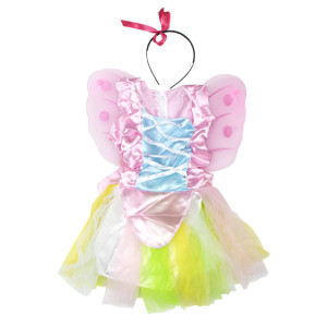 Дитячий карнавальний костюм лісова фея, зріст 92-104 см, білий, віскоза, поліестер (CC286A)