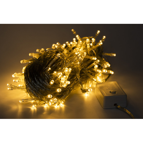 Світлодіодна гірлянда, 20 м, 200 л, 8 режимів, теплий білий, IP20 (651344)
