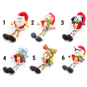 М'яка новорічна фігурка Ведмежа, 33 см, різнокольоровий, текстиль (180066-2)