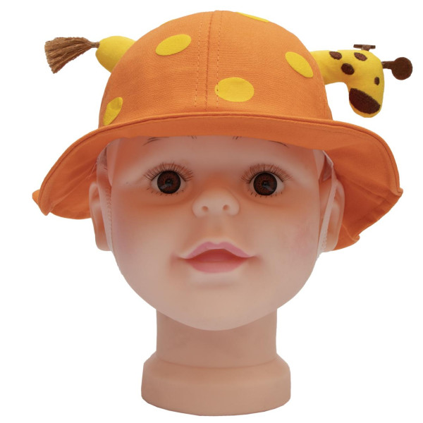 Панама дитяча з жирафом, оранжевий, 46-50 см, 3-6 років, бавовна (517779)