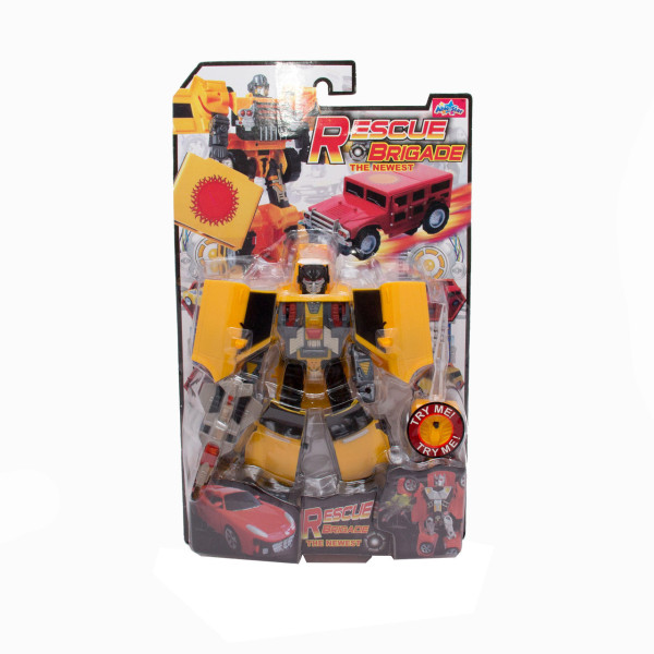 Трансформер робот-рятувальник зі світловим мечем, жовтий з чорним, пластик (3888-3)