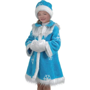 Карнавальний костюм снігуроньки, 165 см, блакитний, поліестер (460939)