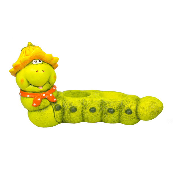 Садова декорація - горщик гусениця, 29x48x21,5 см, салатовий, магнезія (820139) для декору та інтер'єру (820139)