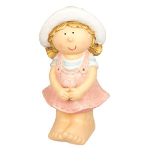 Садова декорація - дівчинка, 38,7x20,5x18 см, рожева, магнезія (820719-1) для декору та інтер'єру (820719-1)