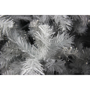 Ялинка штучна - Мішель, 150 см, з 2 частин, металева ніжка, ялинка, біло-прозорий з сріблястим, ПВХ (МКМ-150)