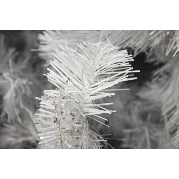 Ялинка штучна - Мішель, 150 см, з 2 частин, металева ніжка, ялинка, біло-прозорий з сріблястим, ПВХ (МКМ-150)