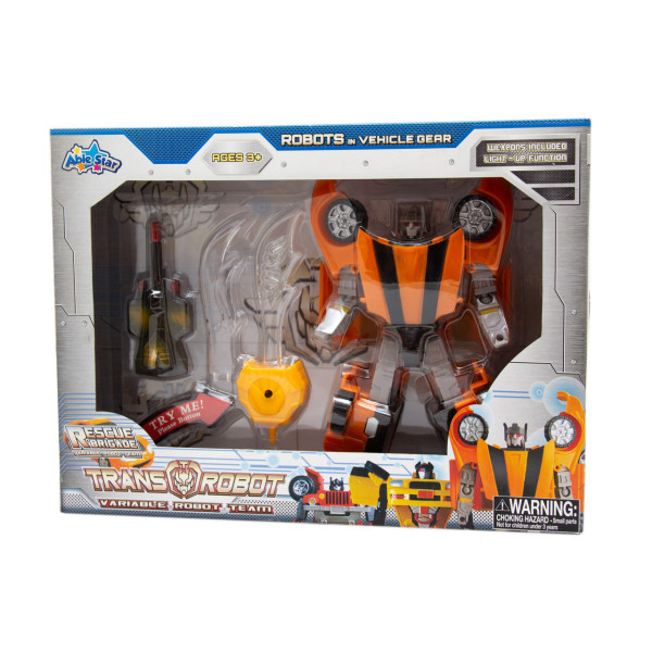 Трансформер робот зі світловими ефектами, помаранчевий, пластик (78115-65-6)