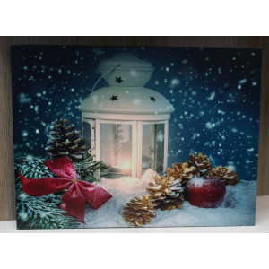 Картина, що світиться - нічник зі свічкою яка світиться, 1 LЕD лампа, 30x40x1,8 см (940027)