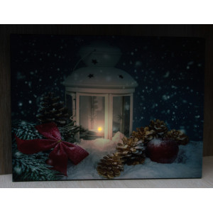 Картина, що світиться - нічник зі свічкою яка світиться, 1 LЕD лампа, 30x40x1,8 см (940027)