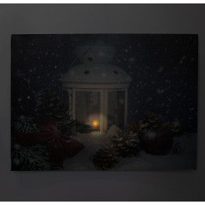 Картина, що світиться - нічник зі свічкою яка світиться, 1 LЕD лампа, 30x40x1,8 см (940027)