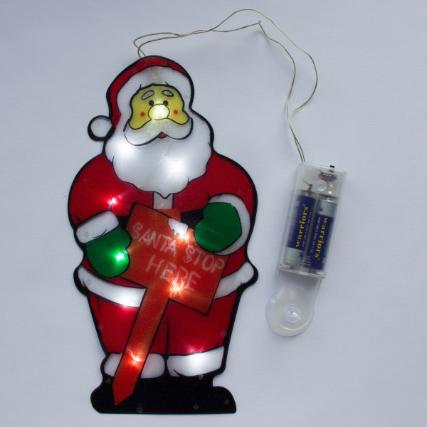 Світлодіодна декорація - Санта (Дід Мороз), 25x13,5 см, 10л, пластик, IP20 (640317)