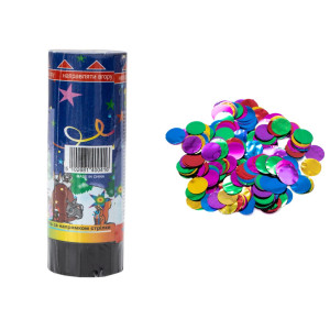 Хлопавка пружинна, 11 см, різнокольорові кружечки з фольги (400416)