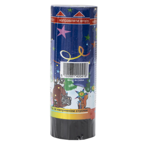 Хлопавка пружинна, 11 см, різнокольорові кружечки з фольги (400416)