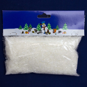 Штучний сніг, 1 упаковка, 60 г, важкий з золотистим гліттером, PET (201364)